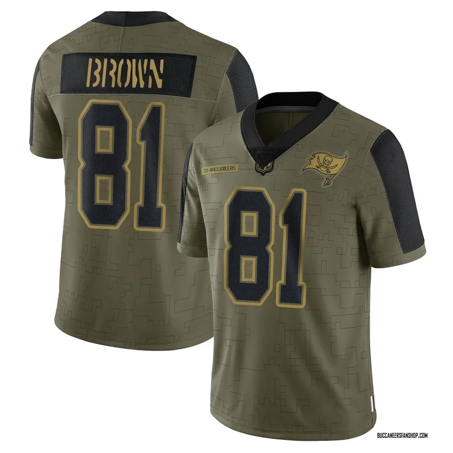 Antonio Brown Tampa Bay Buccaneers Men's Limited 2021 Salute To Service Nike Jersey - Olive