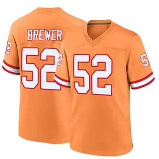 C.J. Brewer Tampa Bay Buccaneers Men's Game Throwback Nike Jersey - Orange