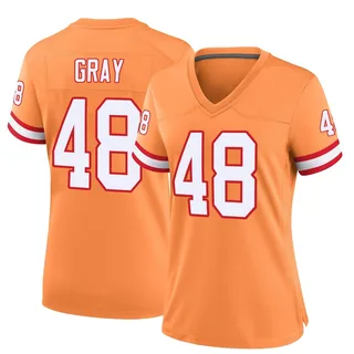 J.T. Gray Tampa Bay Buccaneers Women's Game Throwback Nike Jersey - Orange