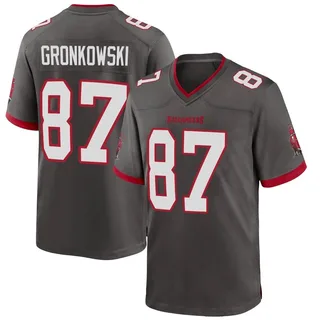 Men's Rob Gronkowski Tampa Bay Buccaneers Men's Game Pewter Alternate Nike Jersey