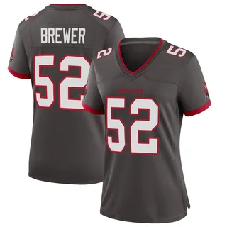 Women's C.J. Brewer Tampa Bay Buccaneers Women's Game Pewter Alternate Nike Jersey