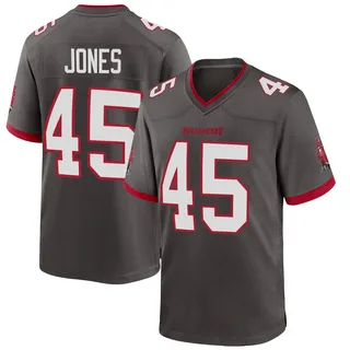 Youth Deion Jones Tampa Bay Buccaneers Youth Game Pewter Alternate Nike Jersey