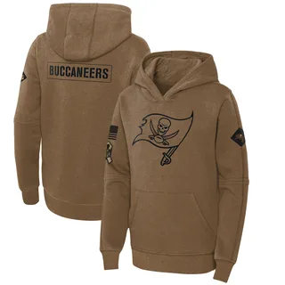 Youth Tampa Bay Buccaneers Brown 2023 Salute to Service Club Fleece Pullover Hoodie
