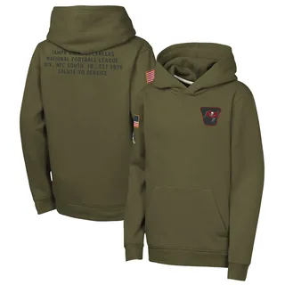 Youth Tampa Bay Buccaneers Olive 2025 Salute to Service Club Fleece Hoodie