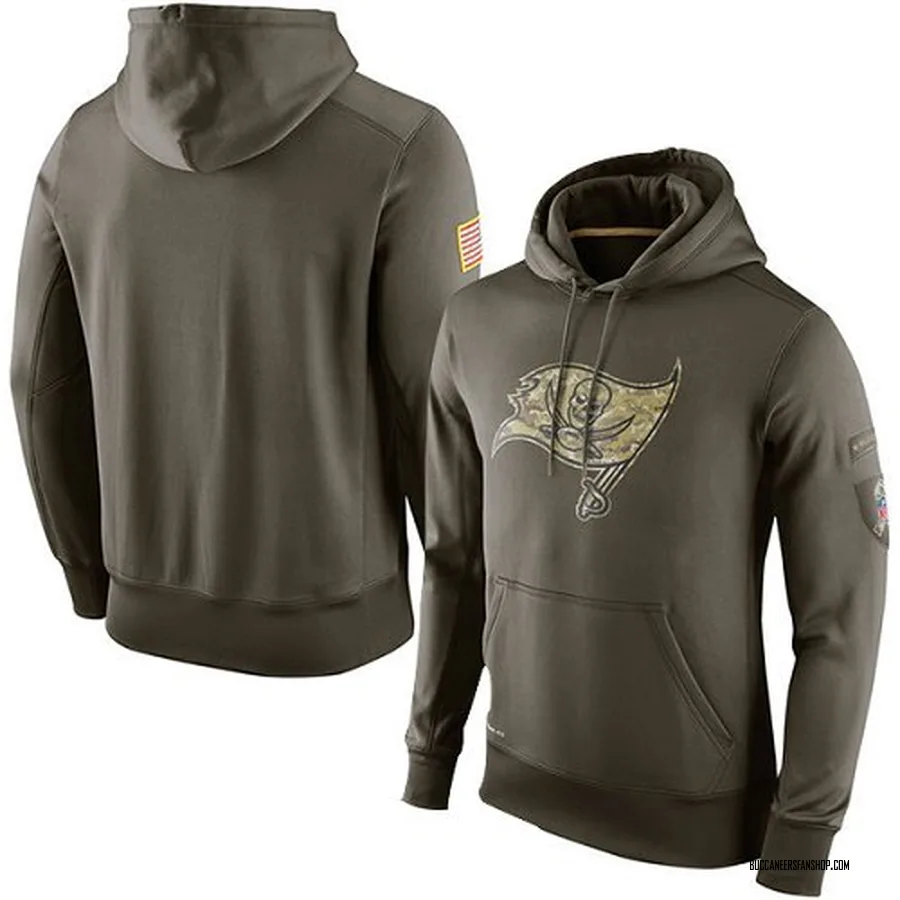 Men's Tampa Bay Buccaneers Olive Salute to Service KO Performance Hoodie